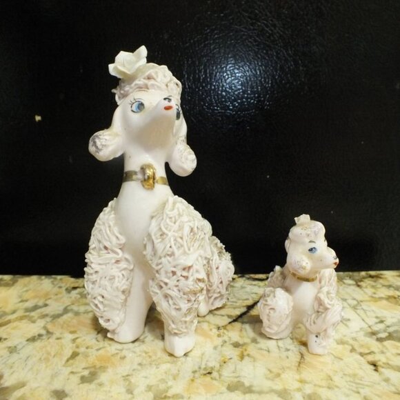 Vintage Spaghetti Poodle And Her Puppy By Enterprise Exclusive - Picture 1 of 8